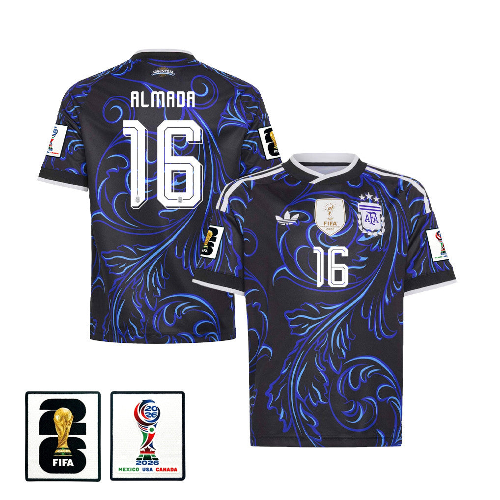 Thiago Almada 16 Youth Argentina National Team 2026 Away Jersey - Black