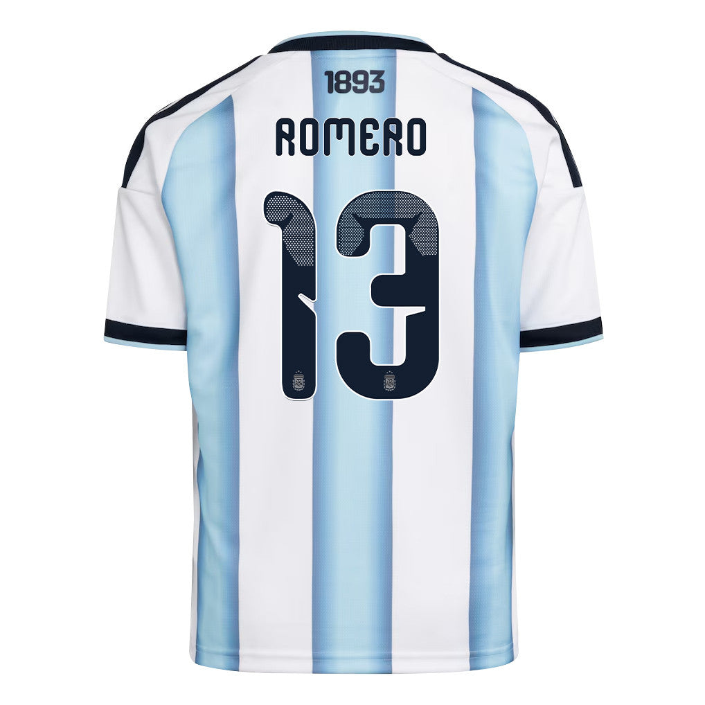 Cristian Romero 13 Youth Argentina National Team 2026 Home Jersey - White