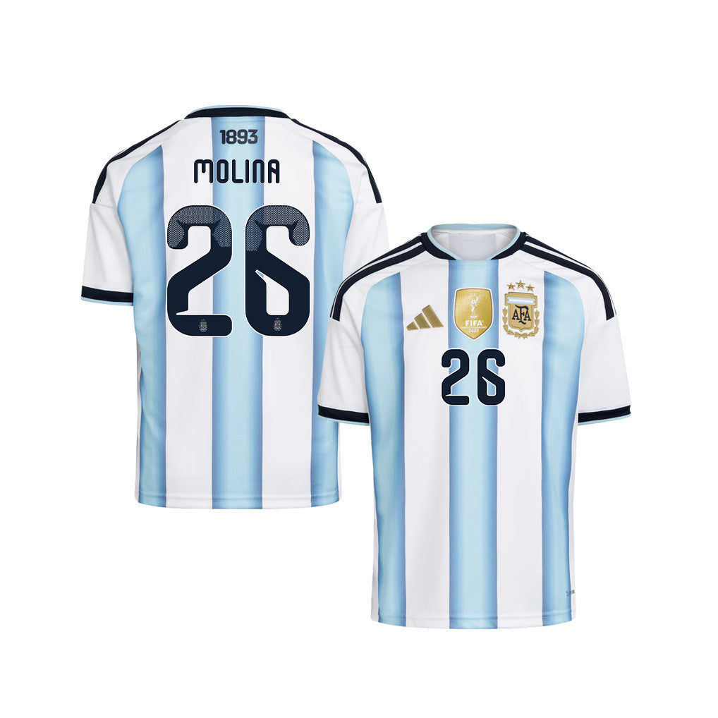 Nahuel Molina 26 Youth Argentina National Team 2026 Home Jersey - White