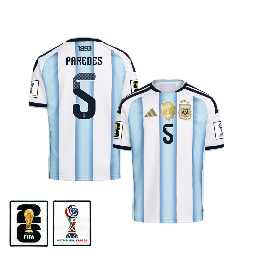 Leandro Paredes 5 Youth Argentina National Team 2026 Home Jersey - White
