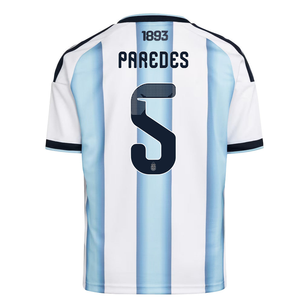 Leandro Paredes 5 Youth Argentina National Team 2026 Home Jersey - White