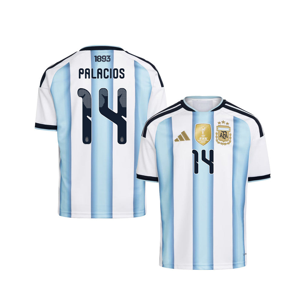 Exequiel Palacios 14 Youth Argentina National Team 2026 Home Jersey - White