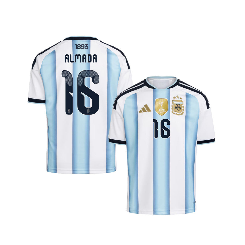 Thiago Almada 16 Youth Argentina National Team 2026 Home Jersey - White