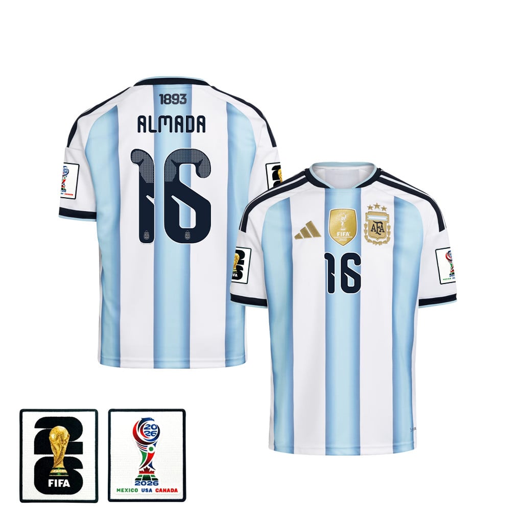 Thiago Almada 16 Youth Argentina National Team 2026 Home Jersey - White