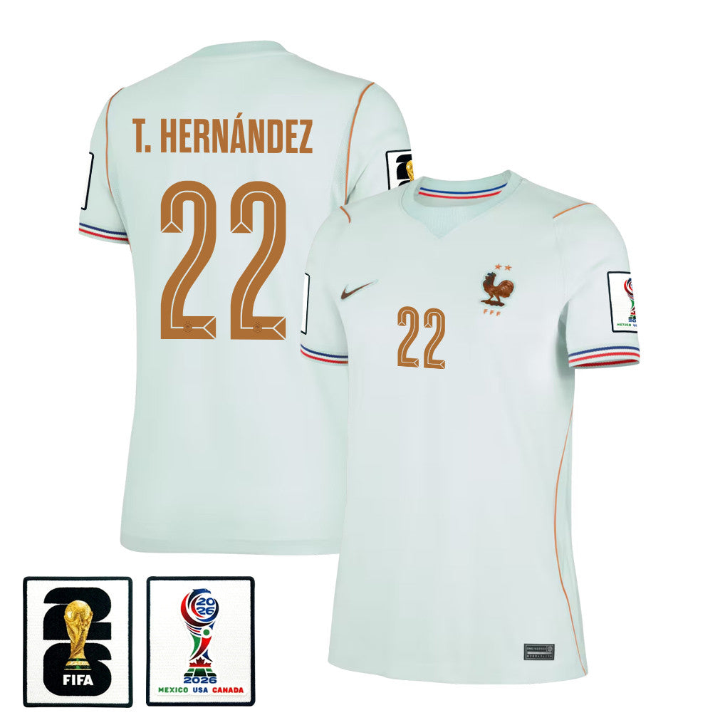 Theo Hernández 22 France National Team 2026 Women's Away Jersey - Green