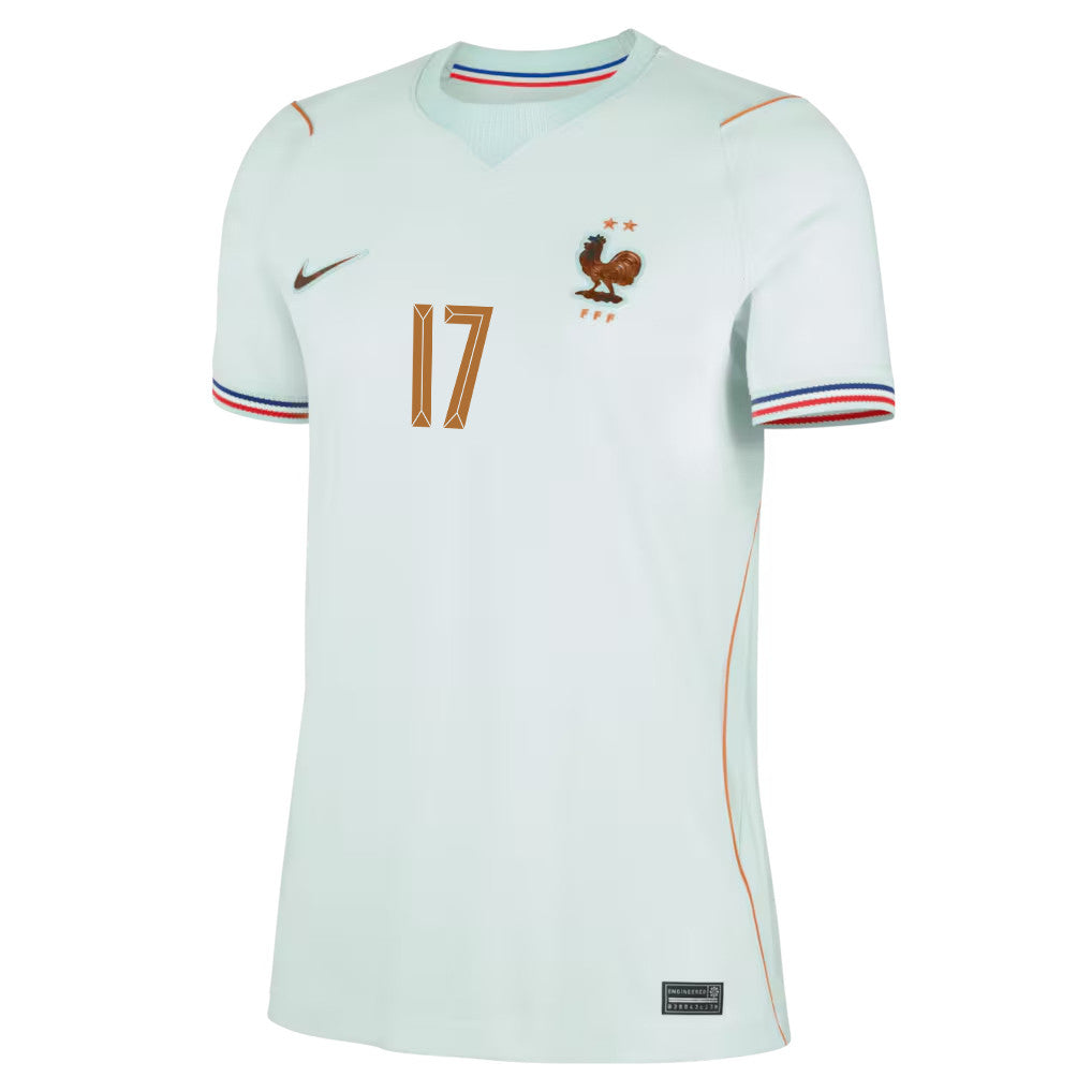 William Saliba 17 France National Team 2026 Women's Away Jersey - Green
