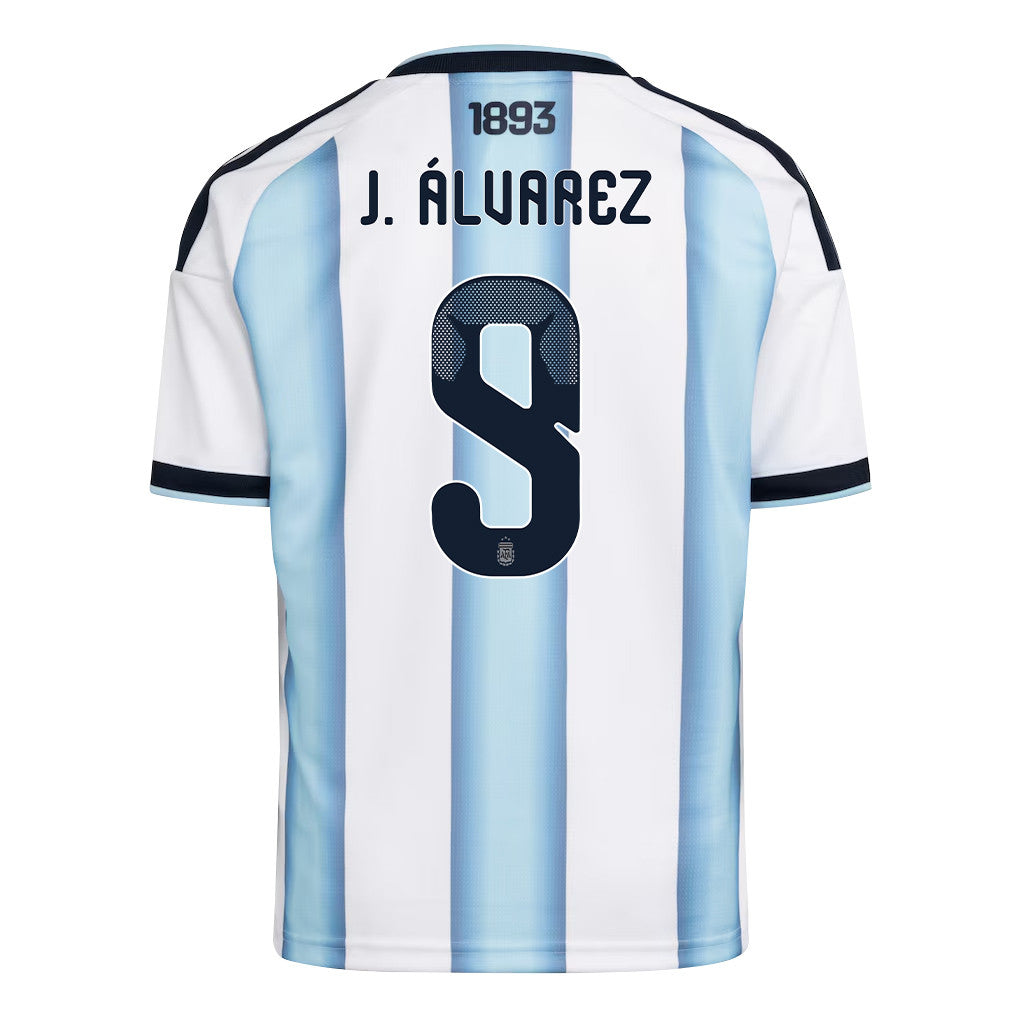Julián Álvarez 9 Youth Argentina National Team 2026 Home Jersey - White