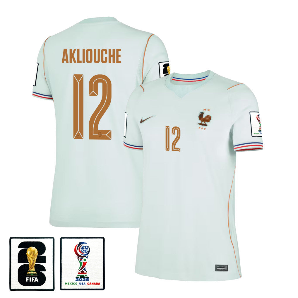 Maghnes Akliouche 12 France National Team 2026 Women's Away Jersey - Green