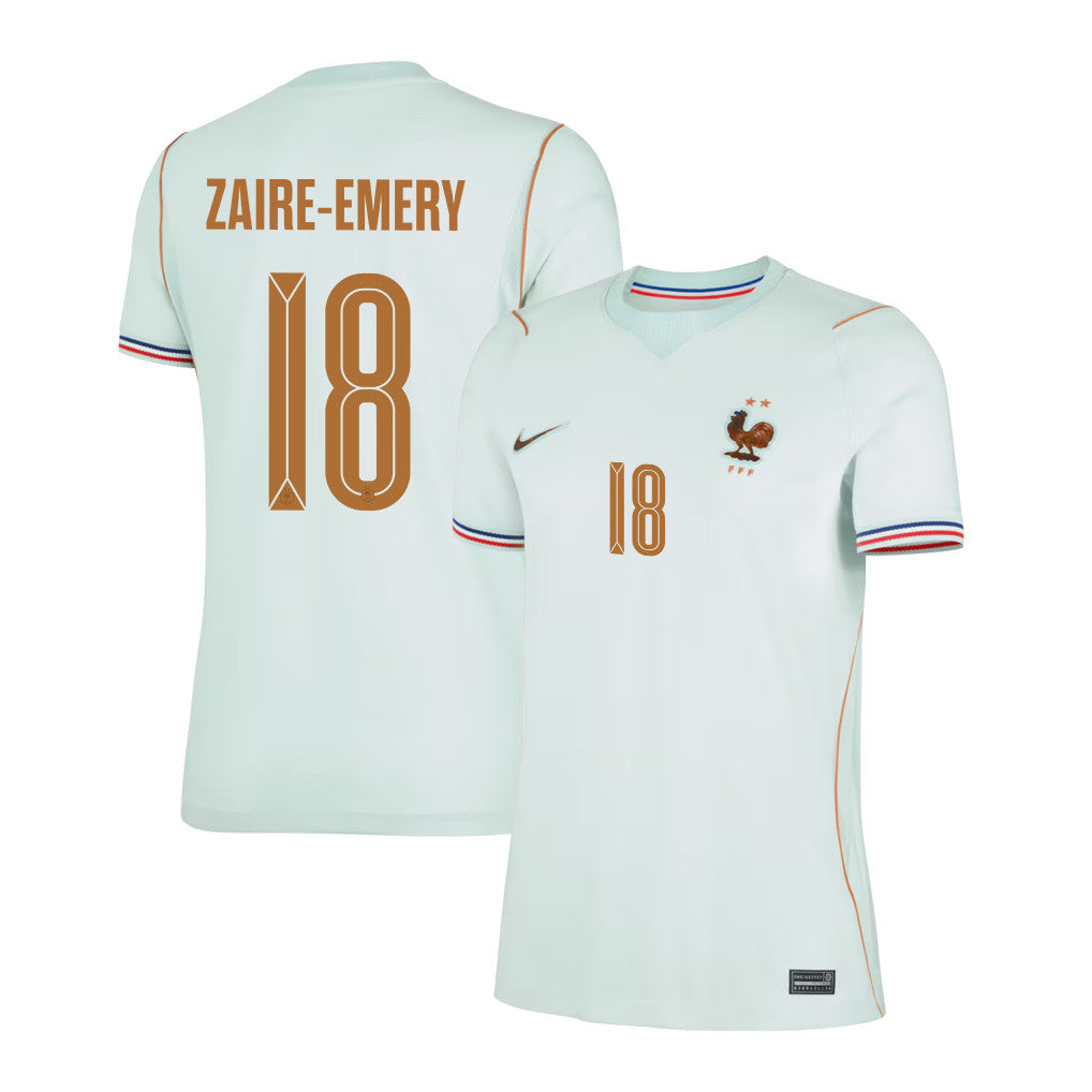 Warren Zaïre-Emery 18 France National Team 2026 Women's Away Jersey - Green