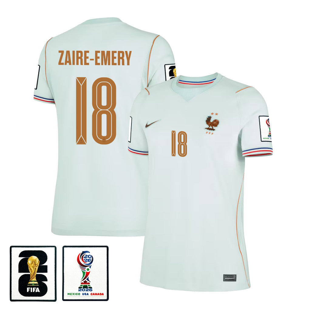 Warren Zaïre-Emery 18 France National Team 2026 Women's Away Jersey - Green