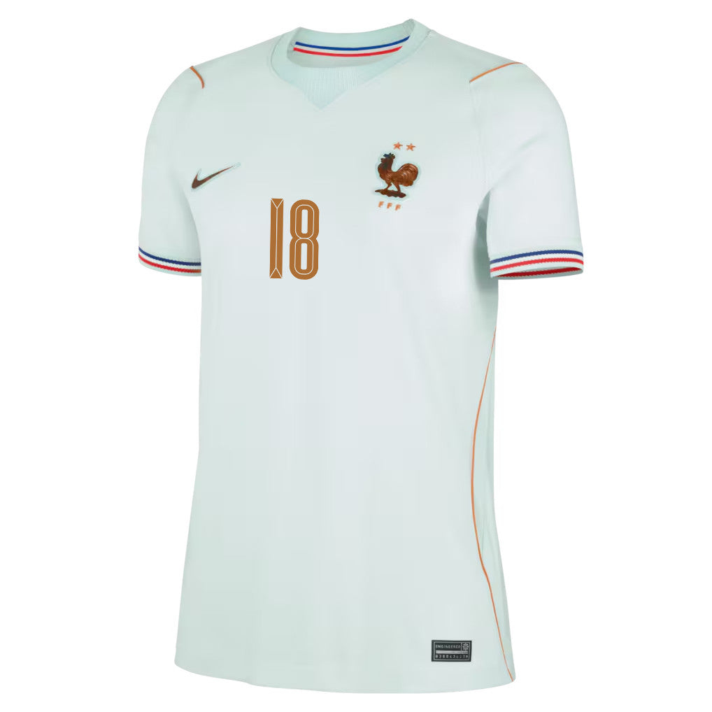 Warren Zaïre-Emery 18 France National Team 2026 Women's Away Jersey - Green