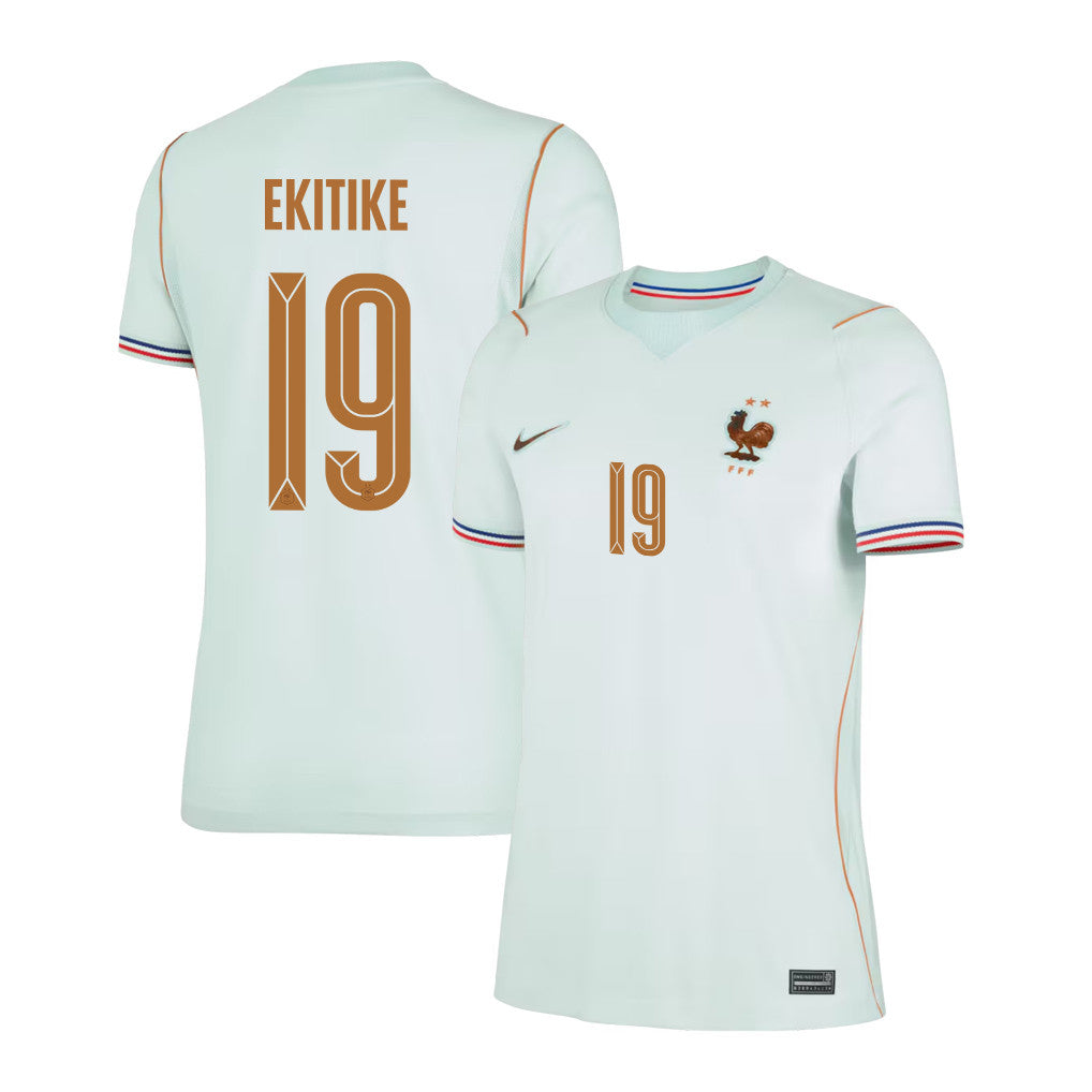 Hugo Ekitike 19 France National Team 2026 Women's Away Jersey - Green