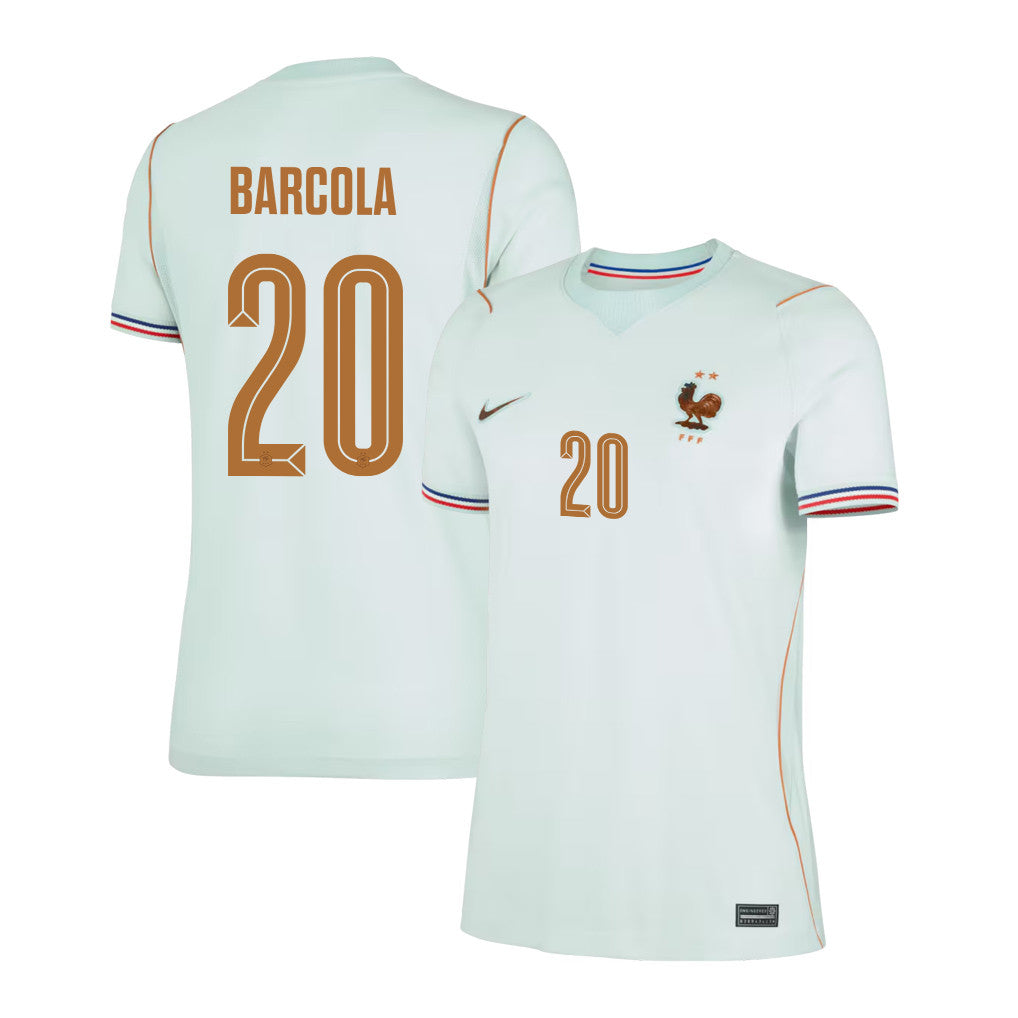 Bradley Barcola 20 France National Team 2026 Women's Away Jersey - Green