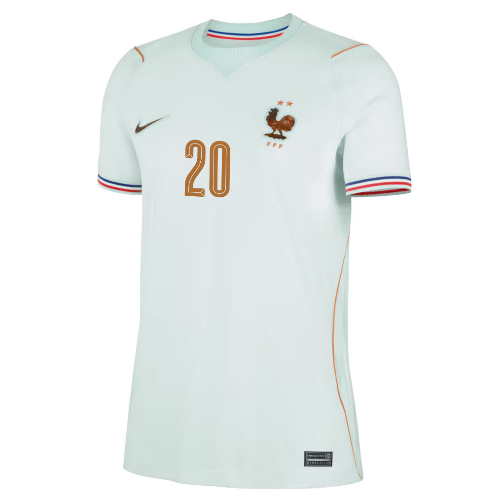 Bradley Barcola 20 France National Team 2026 Women's Away Jersey - Green