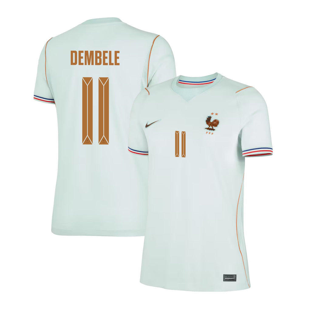 Ousmane Dembélé 11 France National Team 2026 Women's Away Jersey - Green
