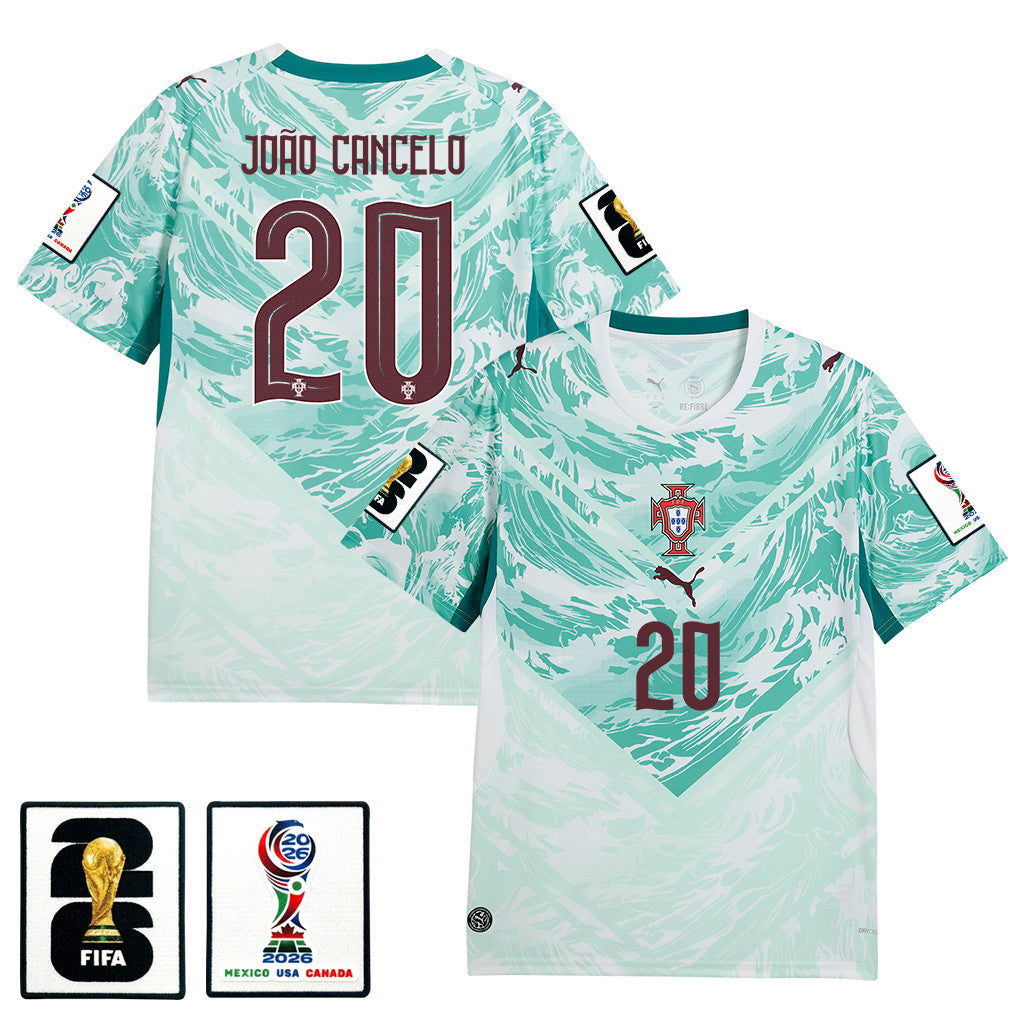 João Cancelo 20 Portugal National Team 2026 x World Cup Patch Away Jersey - White, Men