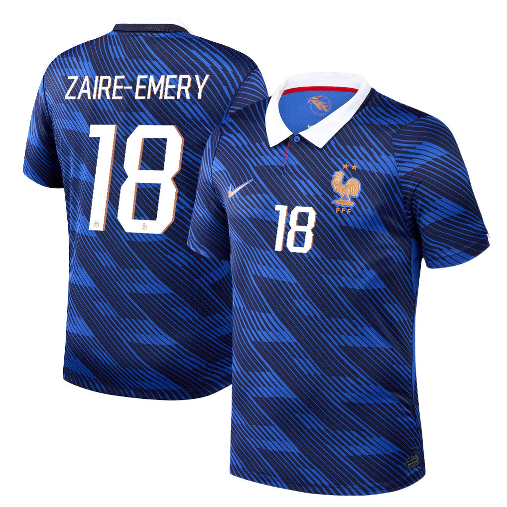 Warren Zaïre-Emery 18 France National Team 2026 Home Jersey - Blue, Men