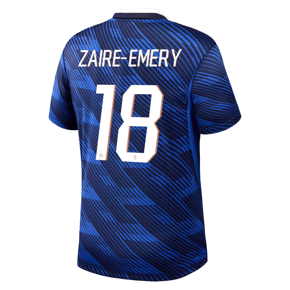 Warren Zaïre-Emery 18 France National Team 2026 Home Jersey - Blue, Men