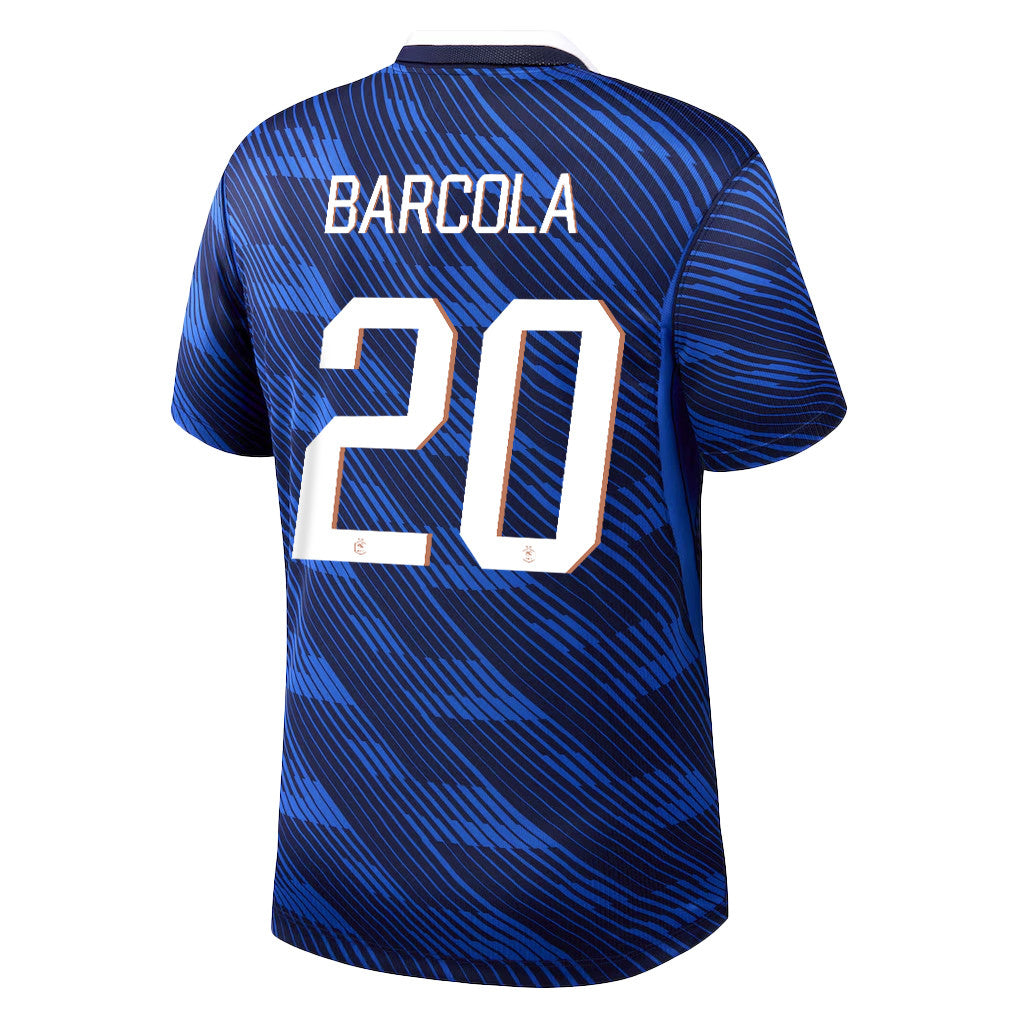 Bradley Barcola 20 France National Team 2026 Home Jersey - Blue, Men