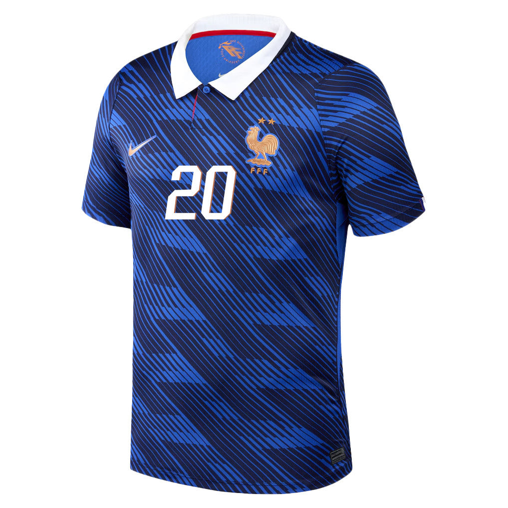 Bradley Barcola 20 France National Team 2026 Home Jersey - Blue, Men