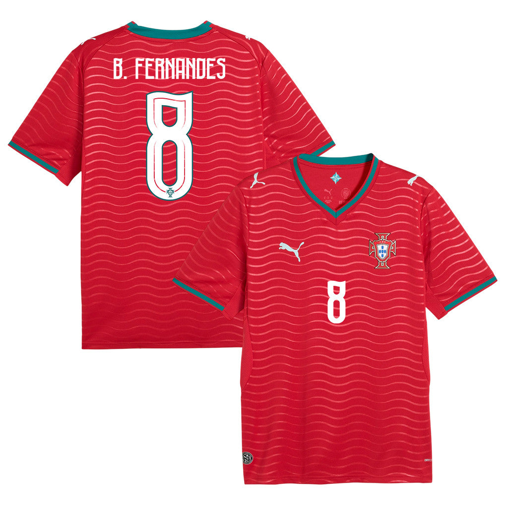 Bruno Fernandes 8 Portugal National Team 2026 Home Jersey - Red, Men