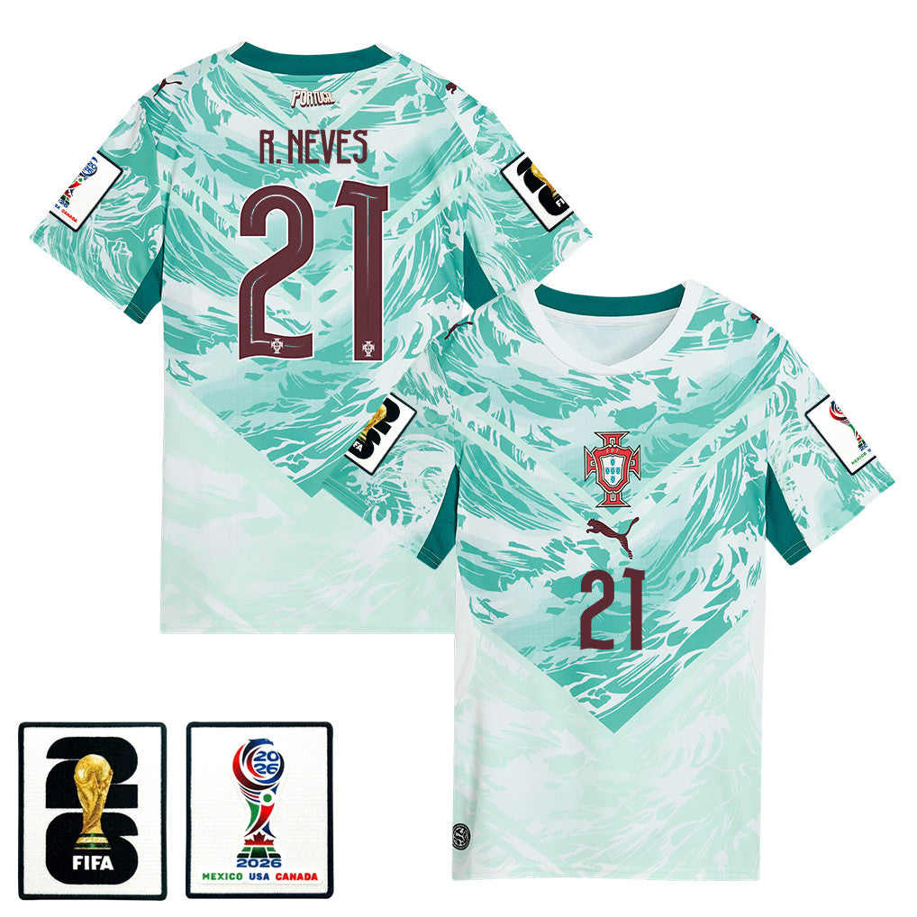 Rúben Neves 21 Portugal National Team 2026 Women's Away Jersey - White