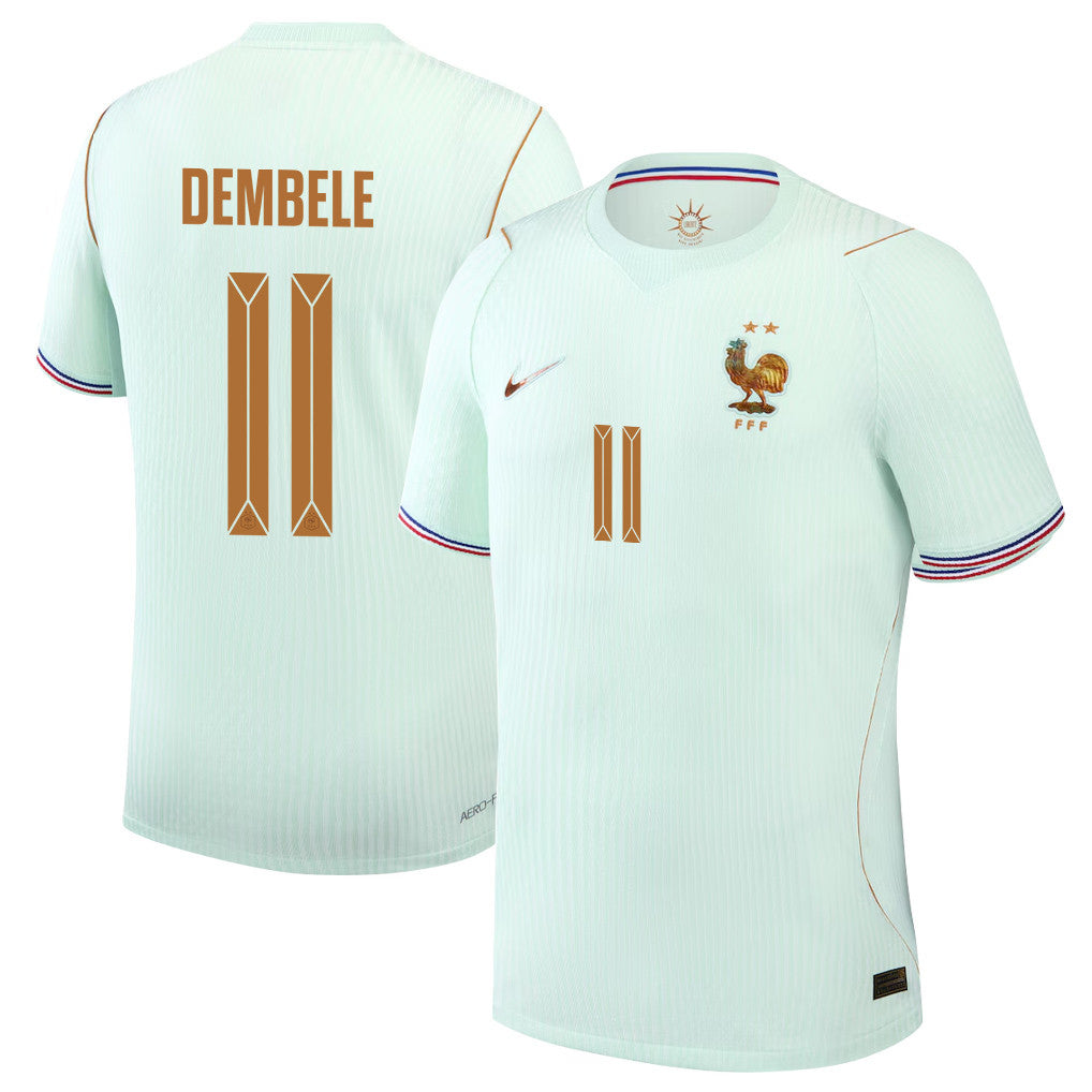 Ousmane Dembélé 11 France National Team 2026 Away Jersey - Green, Men