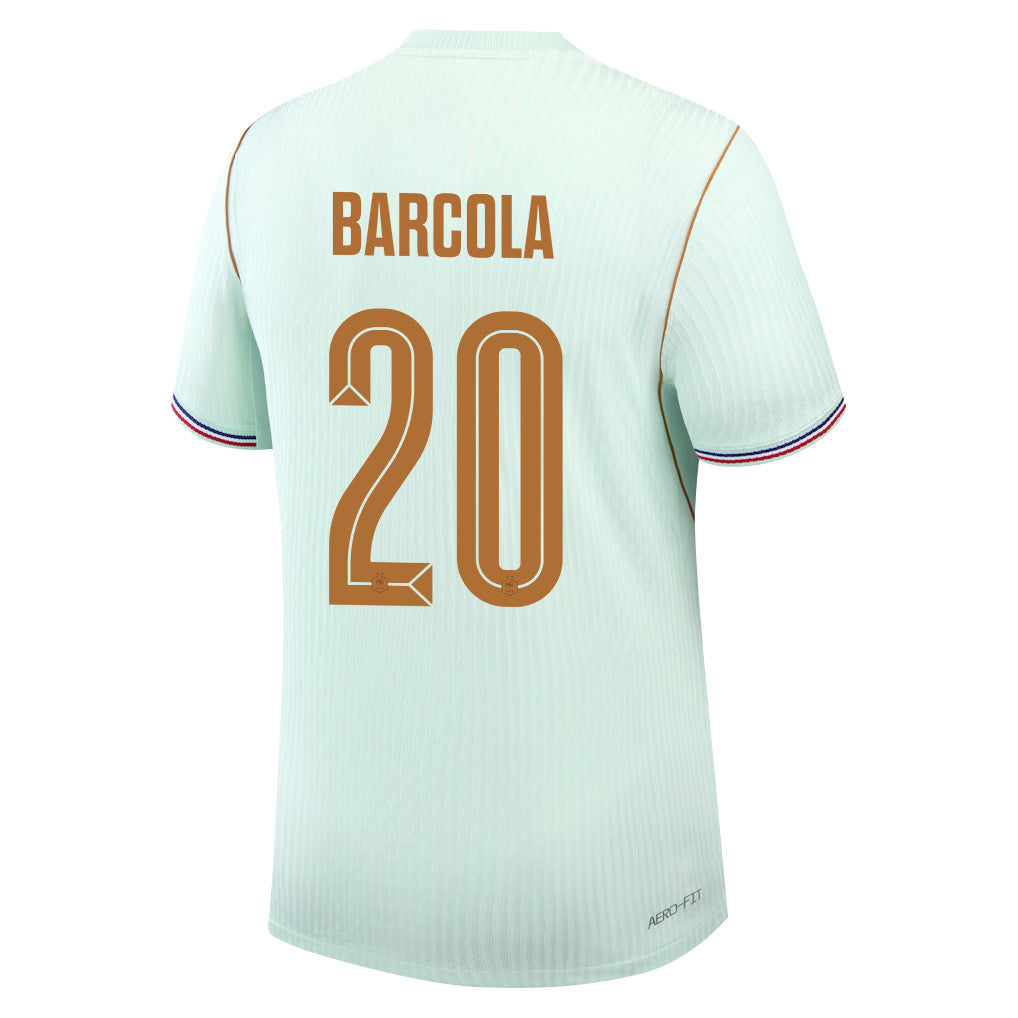 Bradley Barcola 20 France National Team 2026 Away Jersey - Green, Men