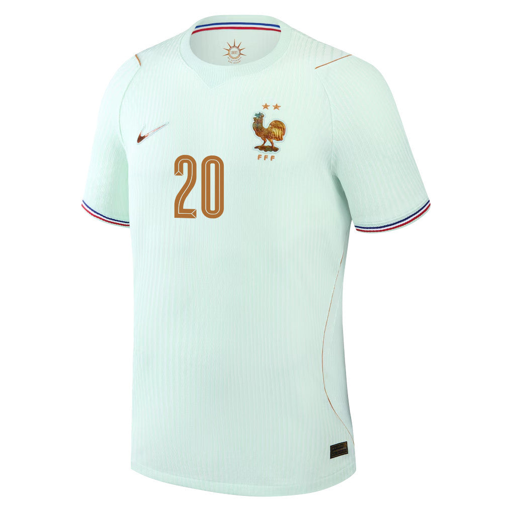 Bradley Barcola 20 France National Team 2026 Away Jersey - Green, Men