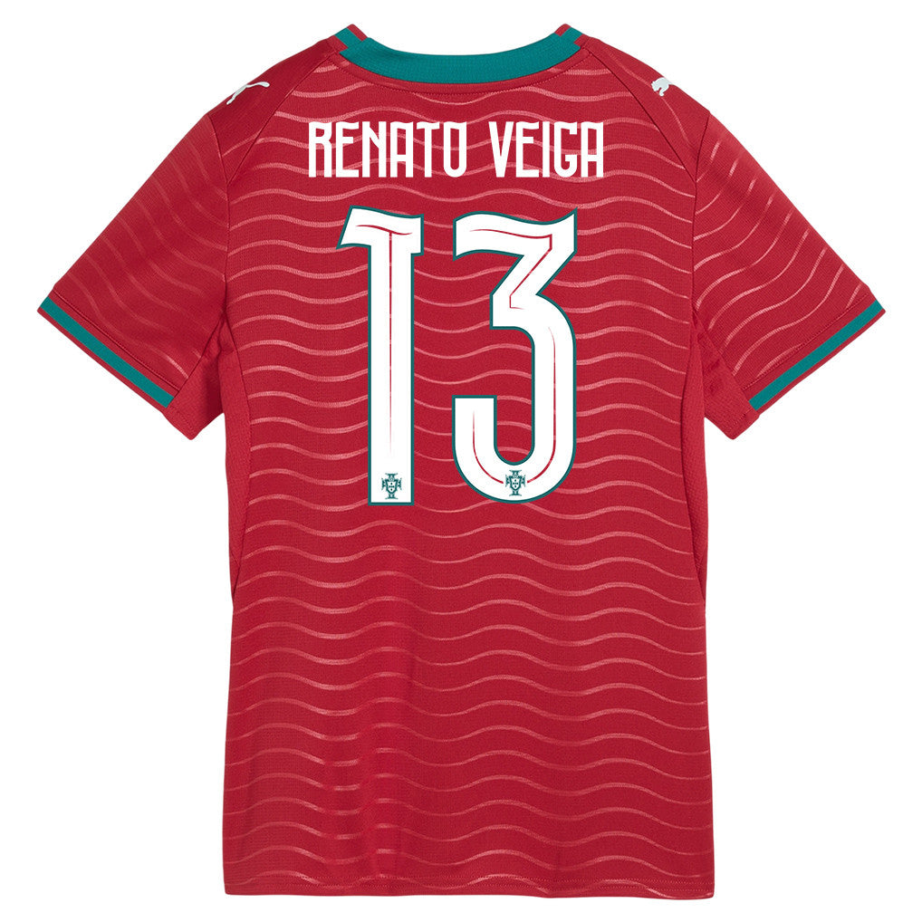 Renato Veiga 13 Women's Portugal National Team 2026 Home Jersey - Red