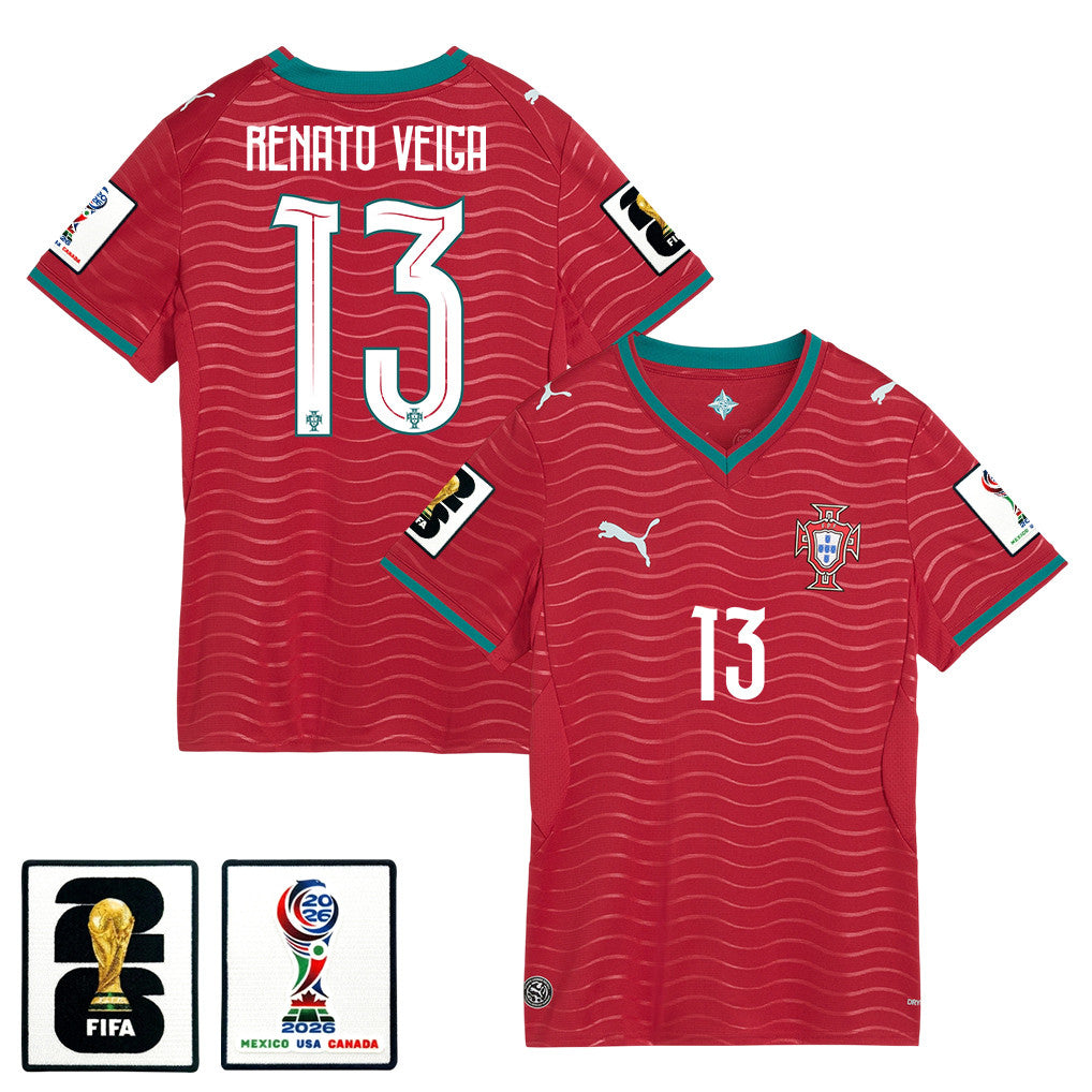 Renato Veiga 13 Women's Portugal National Team 2026 Home Jersey - Red