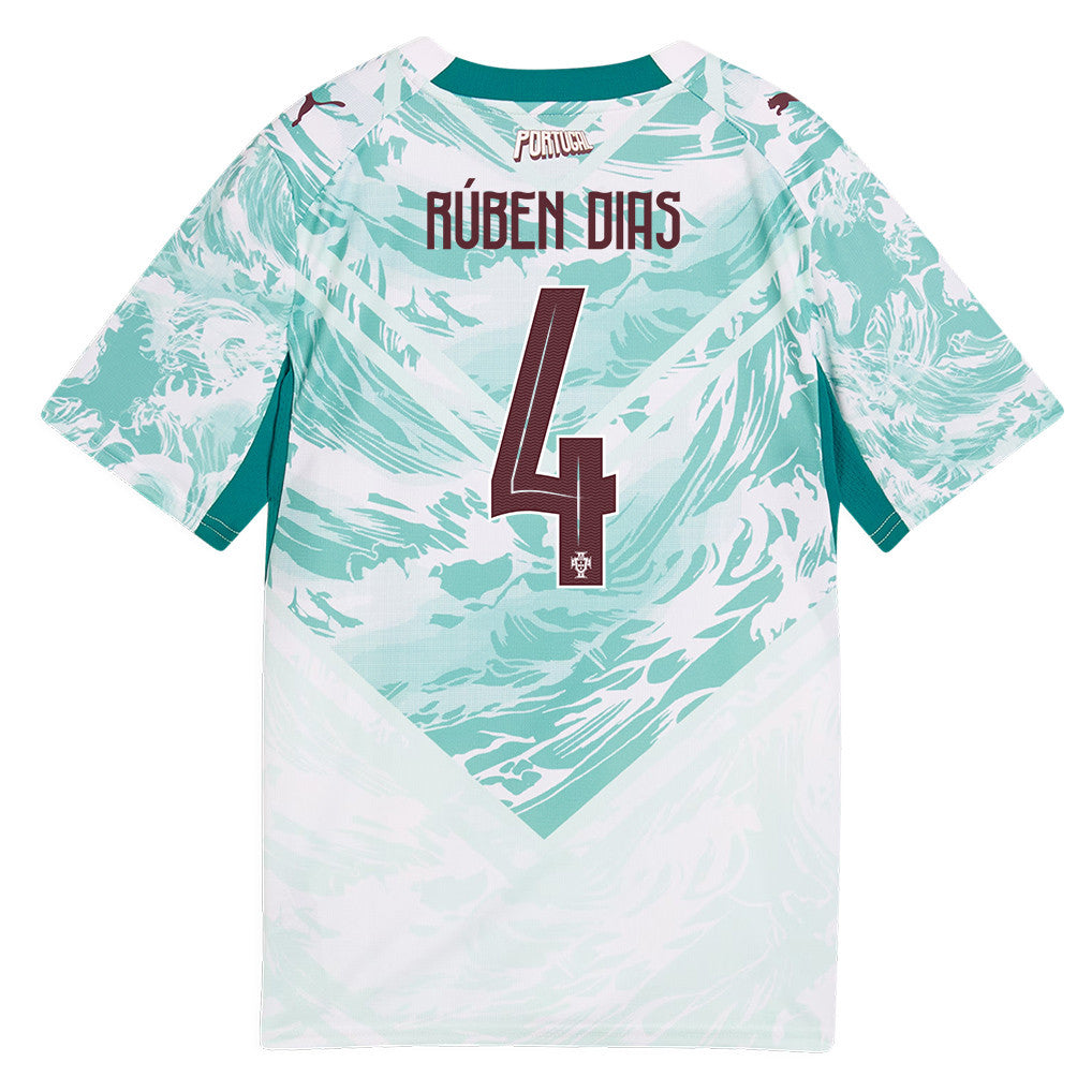 Rúben Dias 4 Youth Portugal National Team 2026 Away Jersey - White