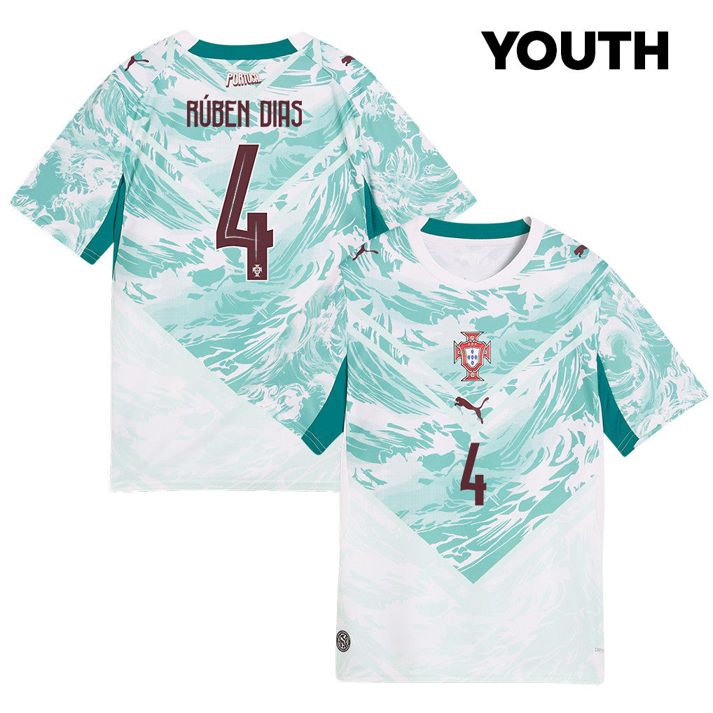 Rúben Dias 4 Youth Portugal National Team 2026 Away Jersey - White