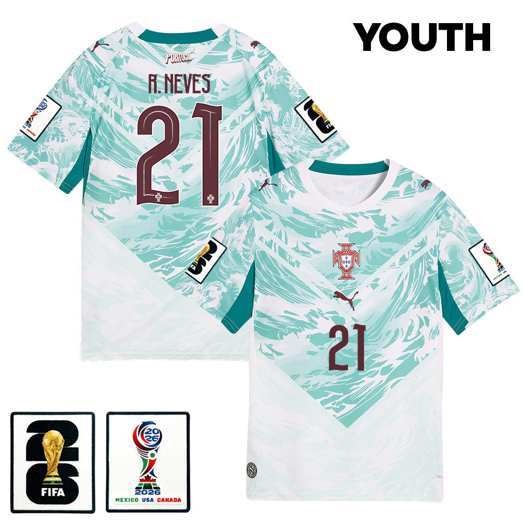Rúben Neves 21 Youth Portugal National Team 2026 Away Jersey - White