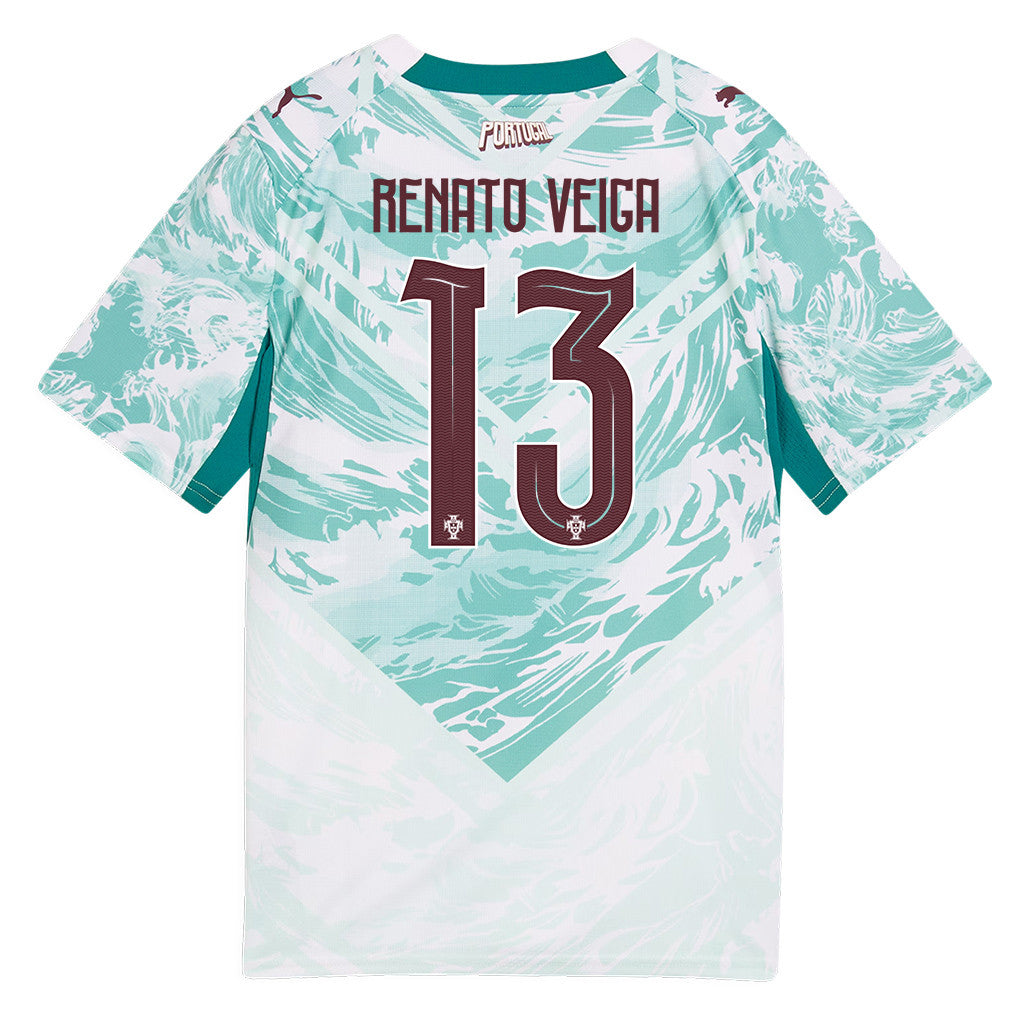 Renato Veiga 13 Youth Portugal National Team 2026 Away Jersey - White