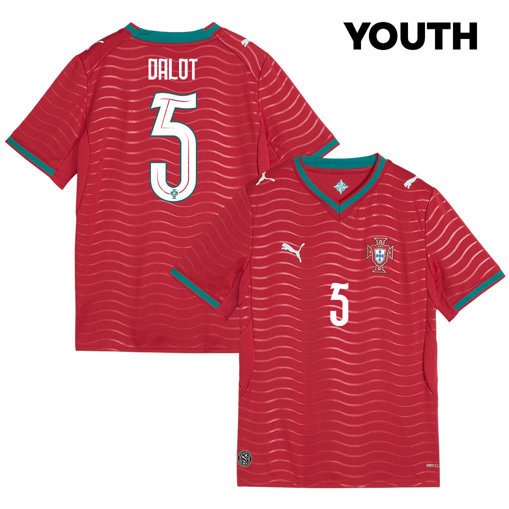 Diogo Dalot 5 Youth Portugal National Team 2026 Home Jersey - Red
