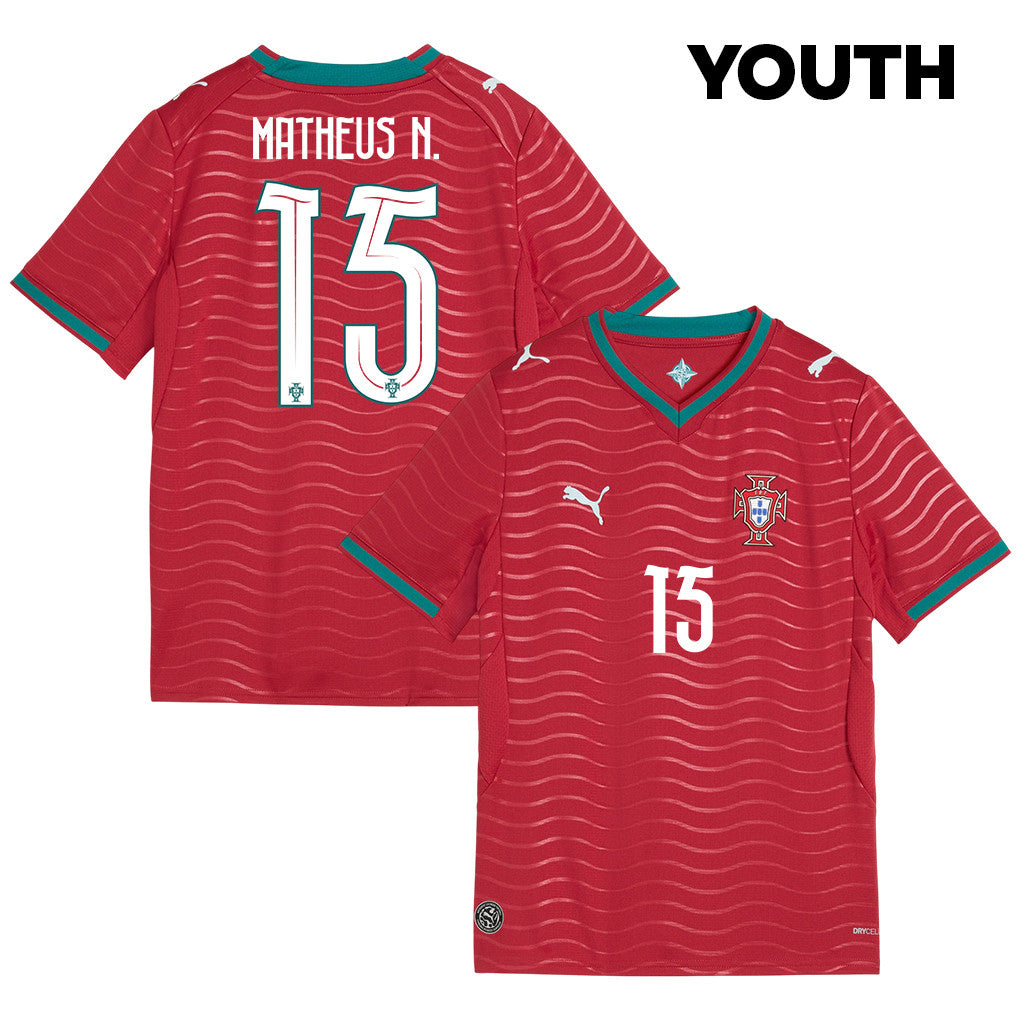 Matheus Nunes 15 Youth Portugal National Team 2026 Home Jersey - Red
