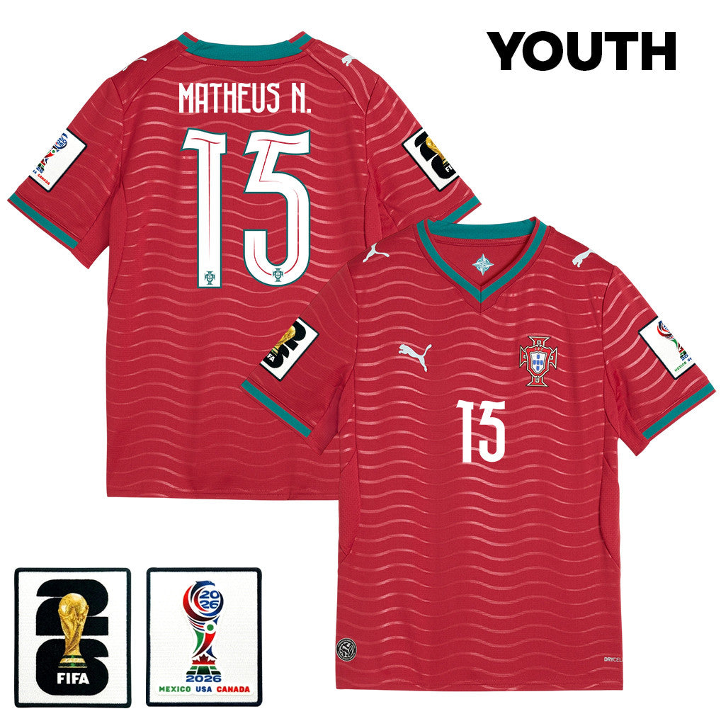 Matheus Nunes 15 Youth Portugal National Team 2026 Home Jersey - Red