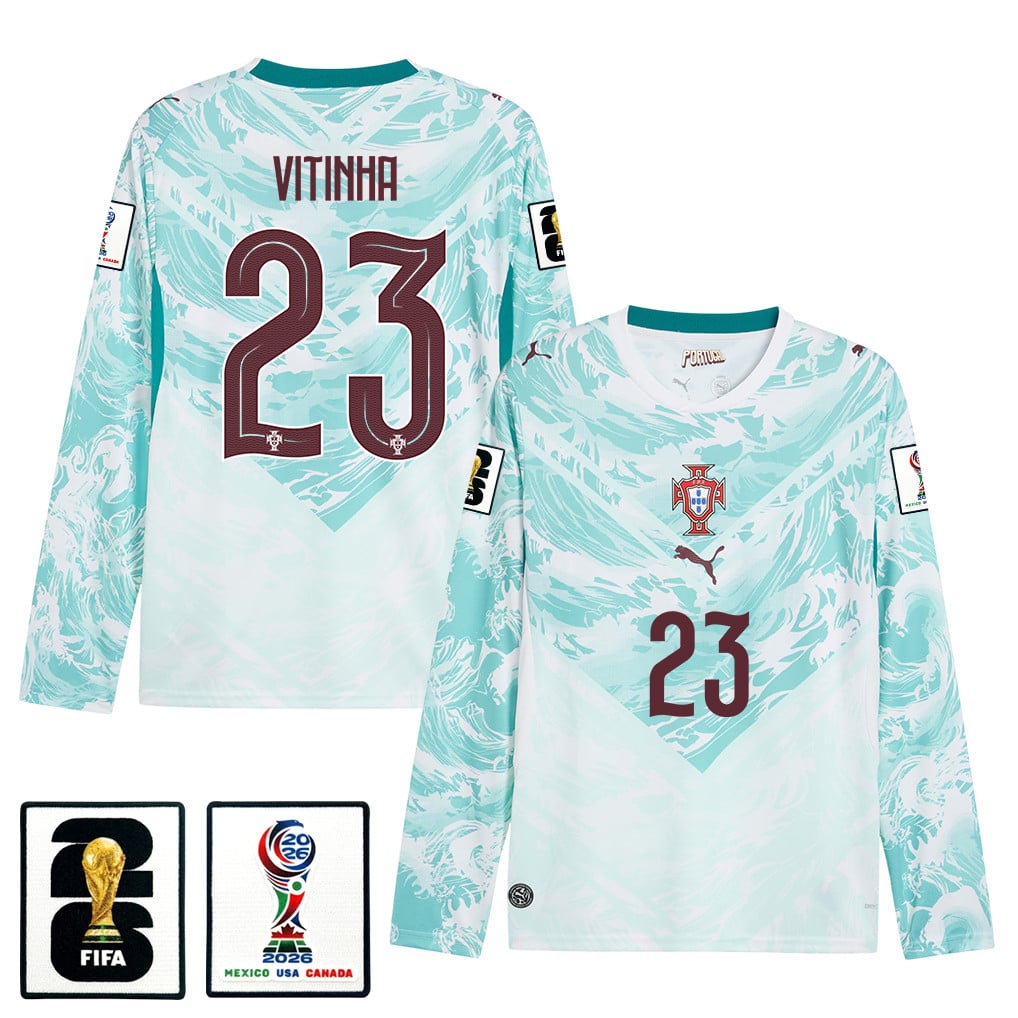 Vitinha 23 Portugal National Team 2026 Away Long Sleeve Jersey - White