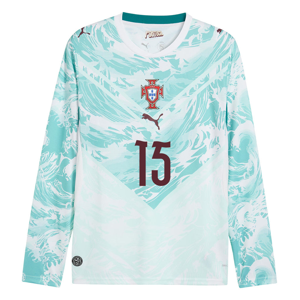 João Neves 15 Portugal National Team 2026 Away Long Sleeve Jersey - White