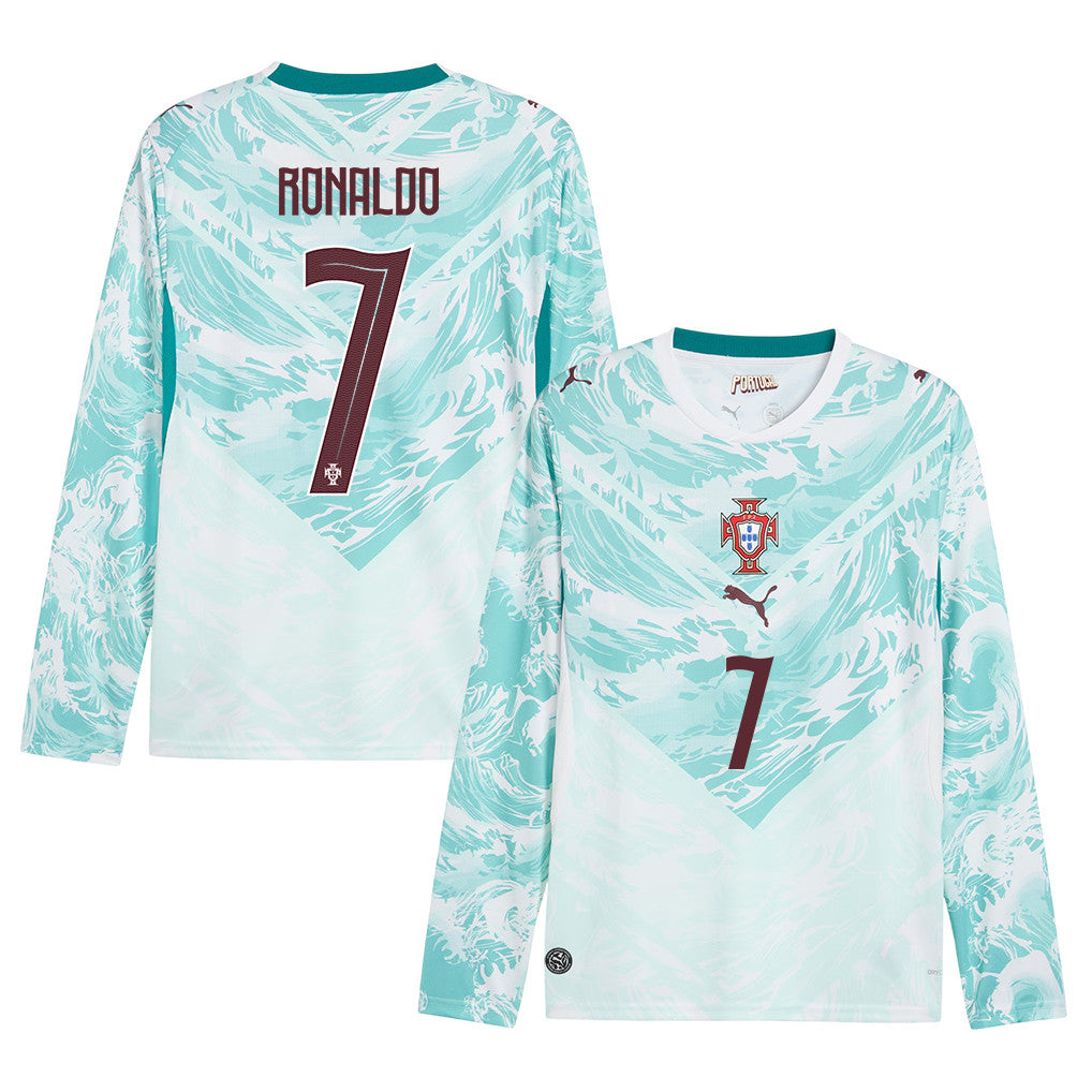 Cristiano Ronaldo 7 Portugal National Team 2026 Away Long Sleeve Jersey - White