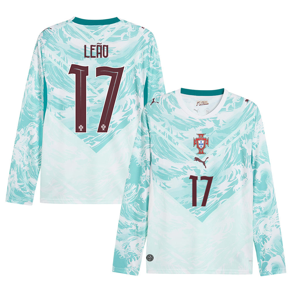 Rafael Leão 17 Portugal National Team 2026 Away Long Sleeve Jersey - White