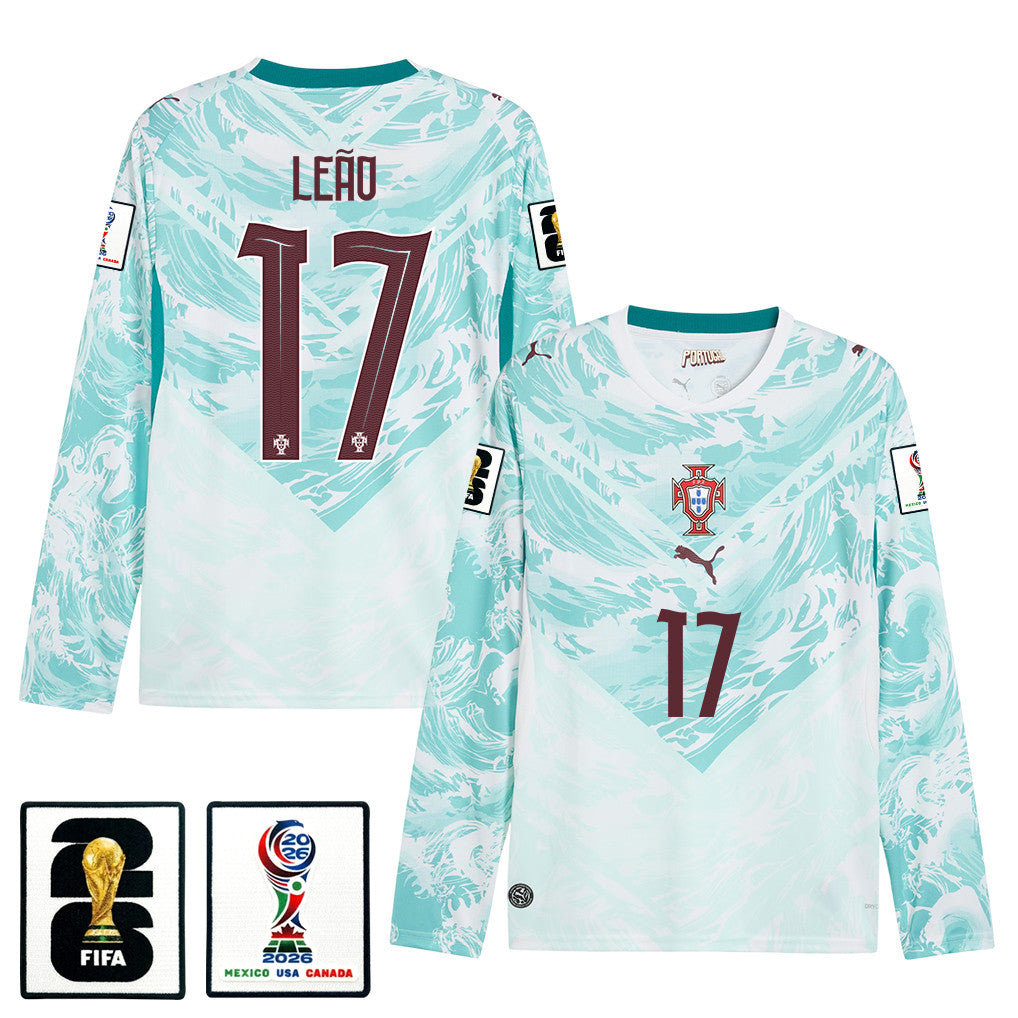 Rafael Leão 17 Portugal National Team 2026 Away Long Sleeve Jersey - White