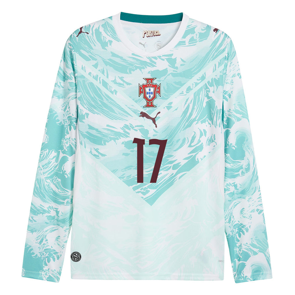 Rafael Leão 17 Portugal National Team 2026 Away Long Sleeve Jersey - White