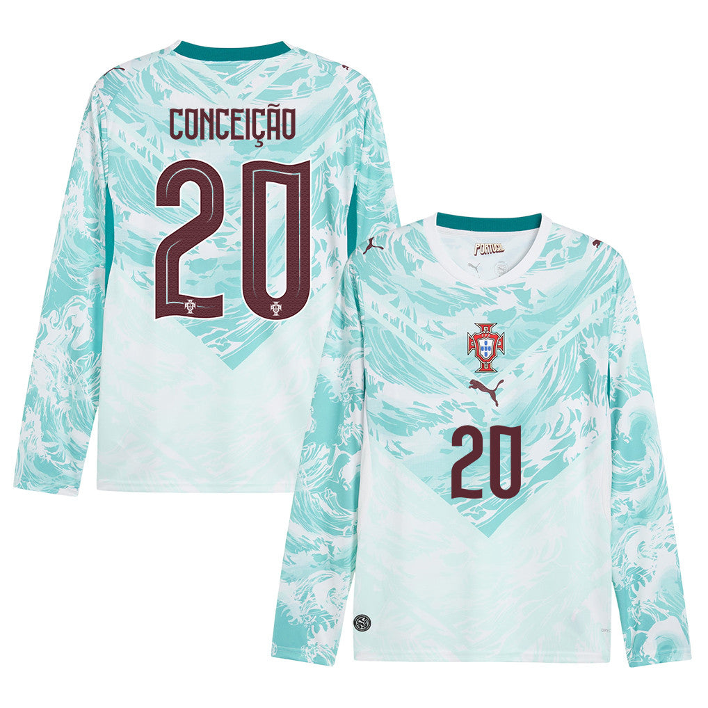 Francisco Conceição 20 Portugal National Team 2026 Away Long Sleeve Jersey - White