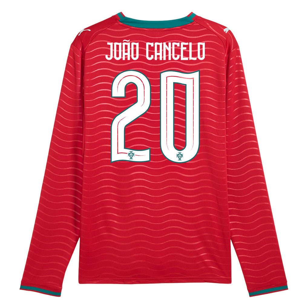 João Cancelo 20 Portugal National Team 2026 Home Long Sleeve Jersey - Red