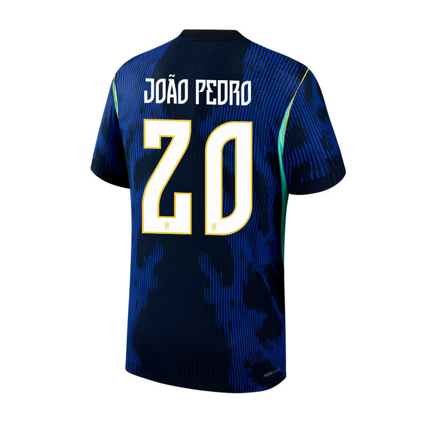 João Pedro 20 Brazil National Team 2026 x World Cup Patch Away Jersey - Blue, Men