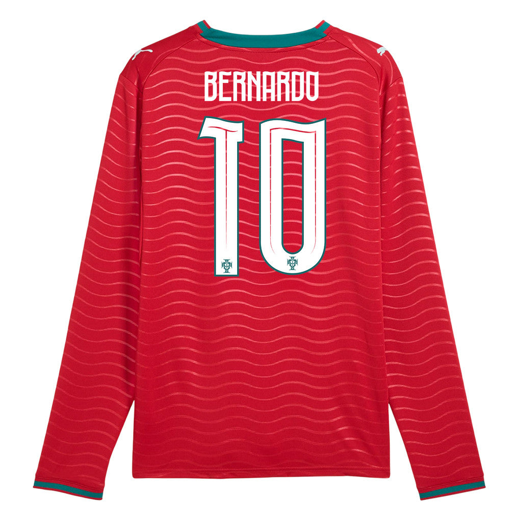 Bernardo Silva 10 Portugal National Team 2026 Home Long Sleeve Jersey - Red