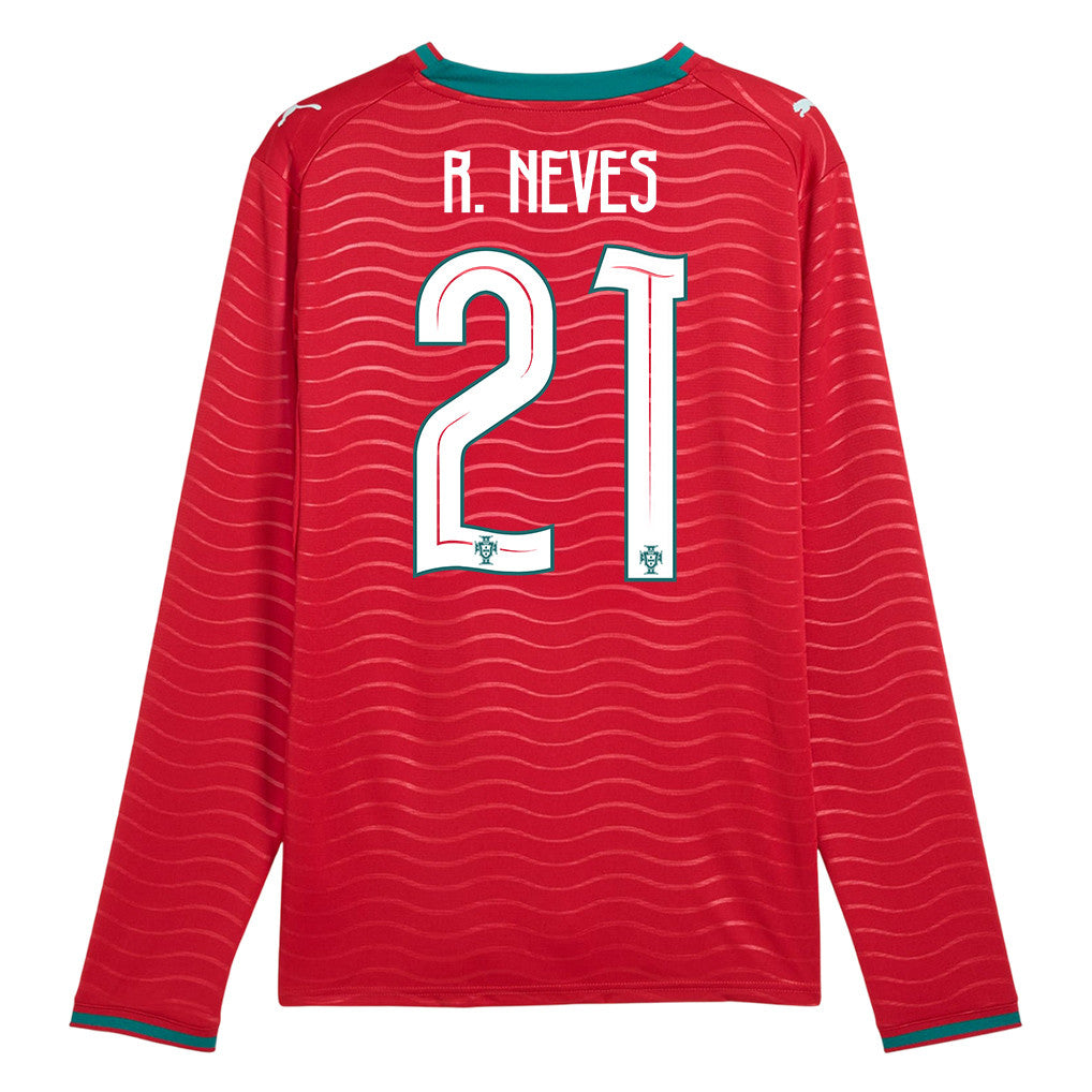 Rúben Neves 21 Portugal National Team 2026 Home Long Sleeve Jersey - Red