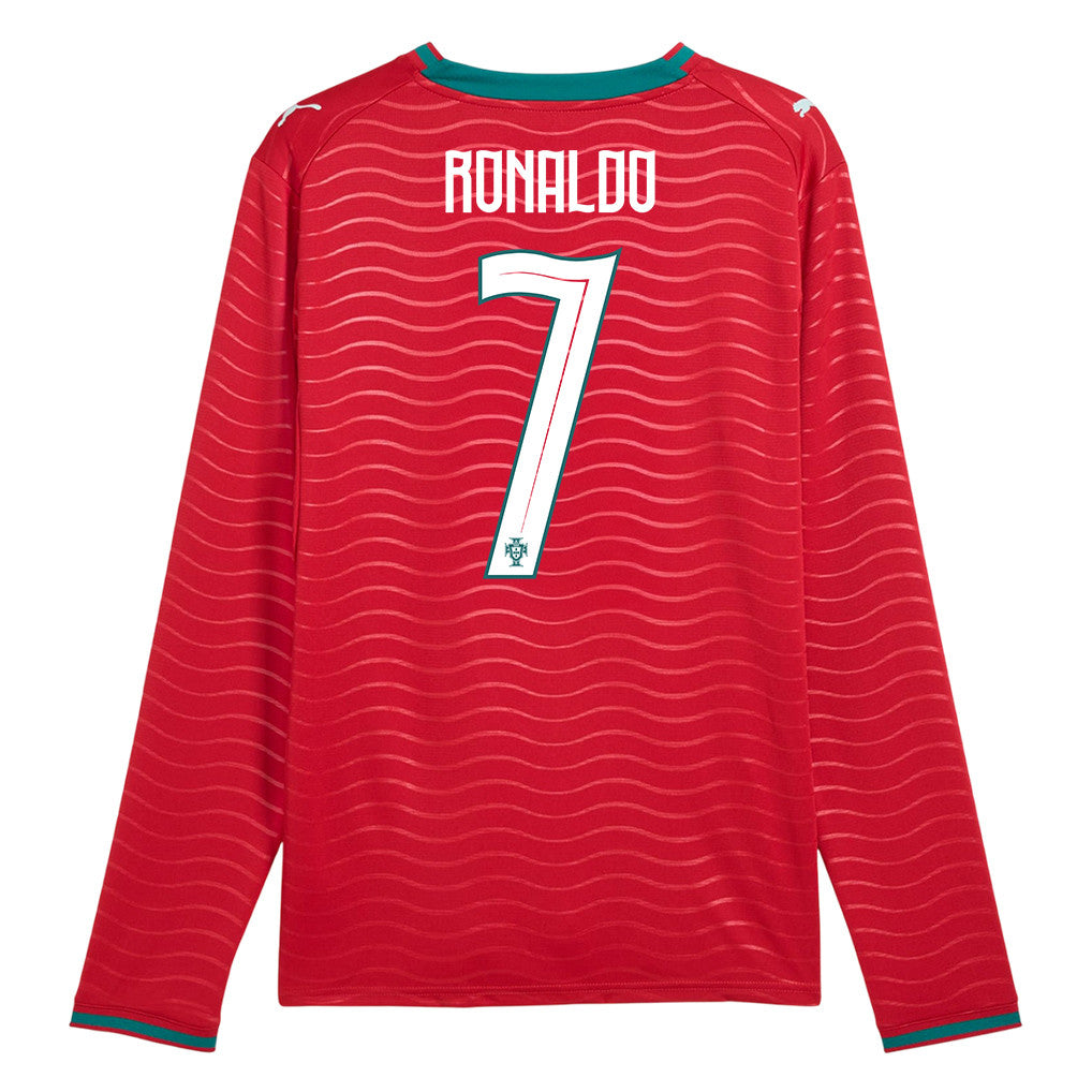 Cristiano Ronaldo 7 Portugal National Team 2026 Home Long Sleeve Jersey - Red